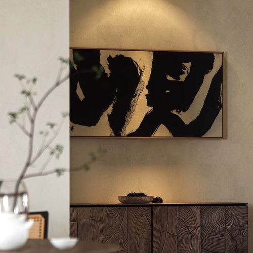 新中式客厅玄关走廊办公室茶民宿禅意装饰画酒店侘寂风书法字壁画
