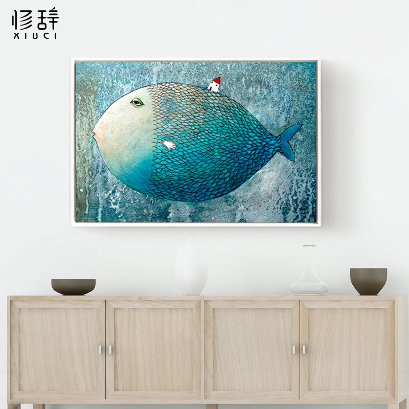小房子客厅遮挡电表箱装饰画