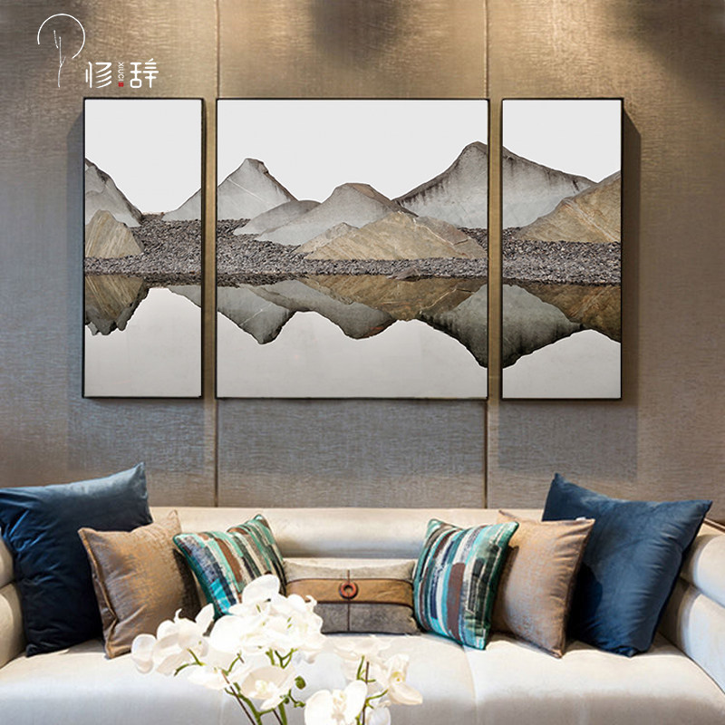 室内抽象风会所设计师客厅装饰画