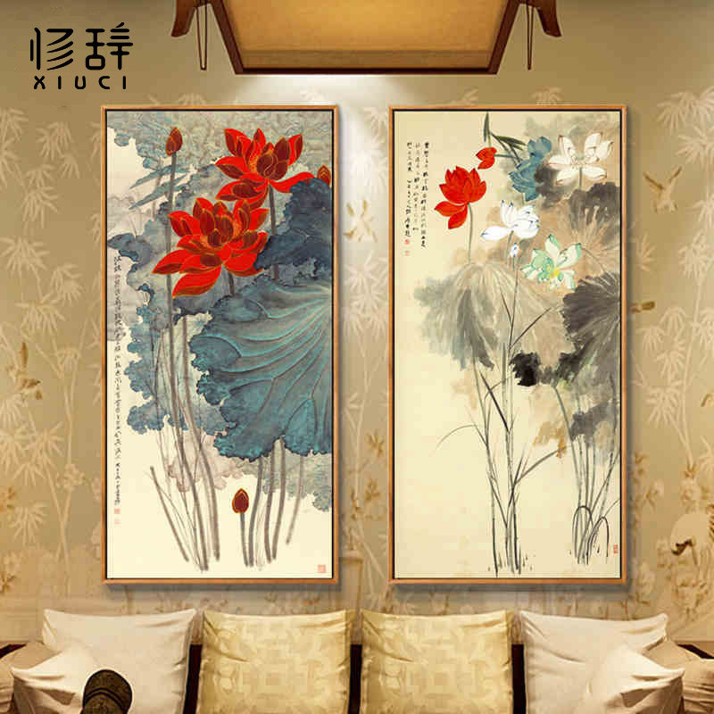 新中式风玄关餐厅卧室有框装饰画