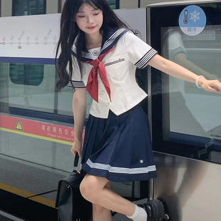 JK制服套装裙夏小个子软妹学院风甜美日系水手a字裙学生两件套