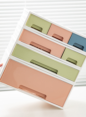 办公室桌面收纳盒抽屉式塑料多层宿舍书桌桌上工位收纳抽屉大容量