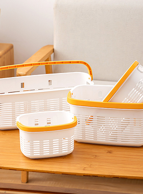 迷你小篮子杂物收纳筐手提零食玩具多功能收纳篮洗澡镂空塑料网筐