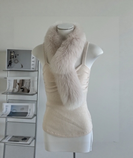 龙心同款狐狸毛围巾真毛皮草围巾女整皮秋冬长款毛毛围脖毛领子