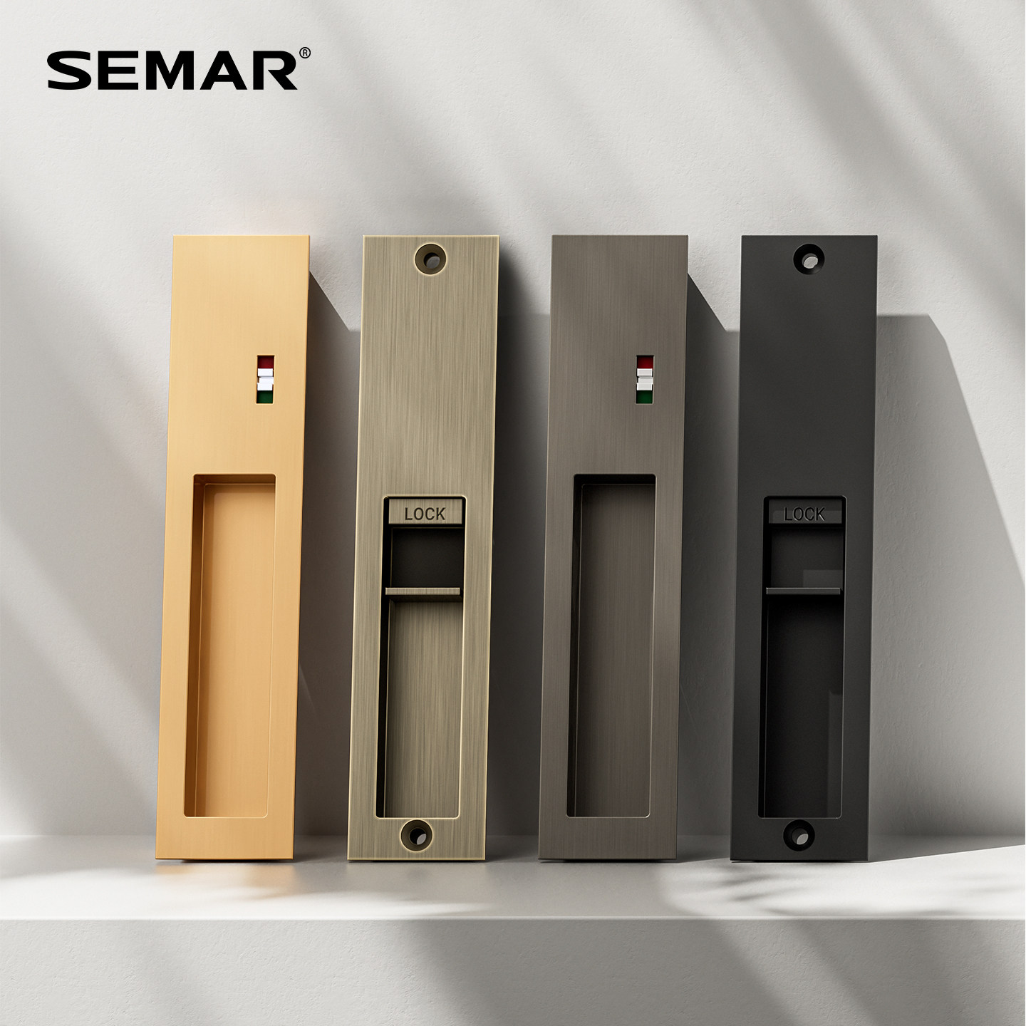 SEMAR西玛移门锁现代简约房门内嵌推拉门口袋卧室卫生间木门锁