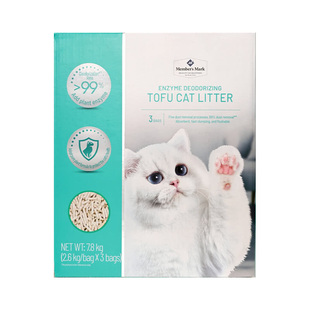 山姆酵素除臭猫砂7.8kg豆腐猫砂2.6kg 3袋马桶可冲猫咪宠物厕所用