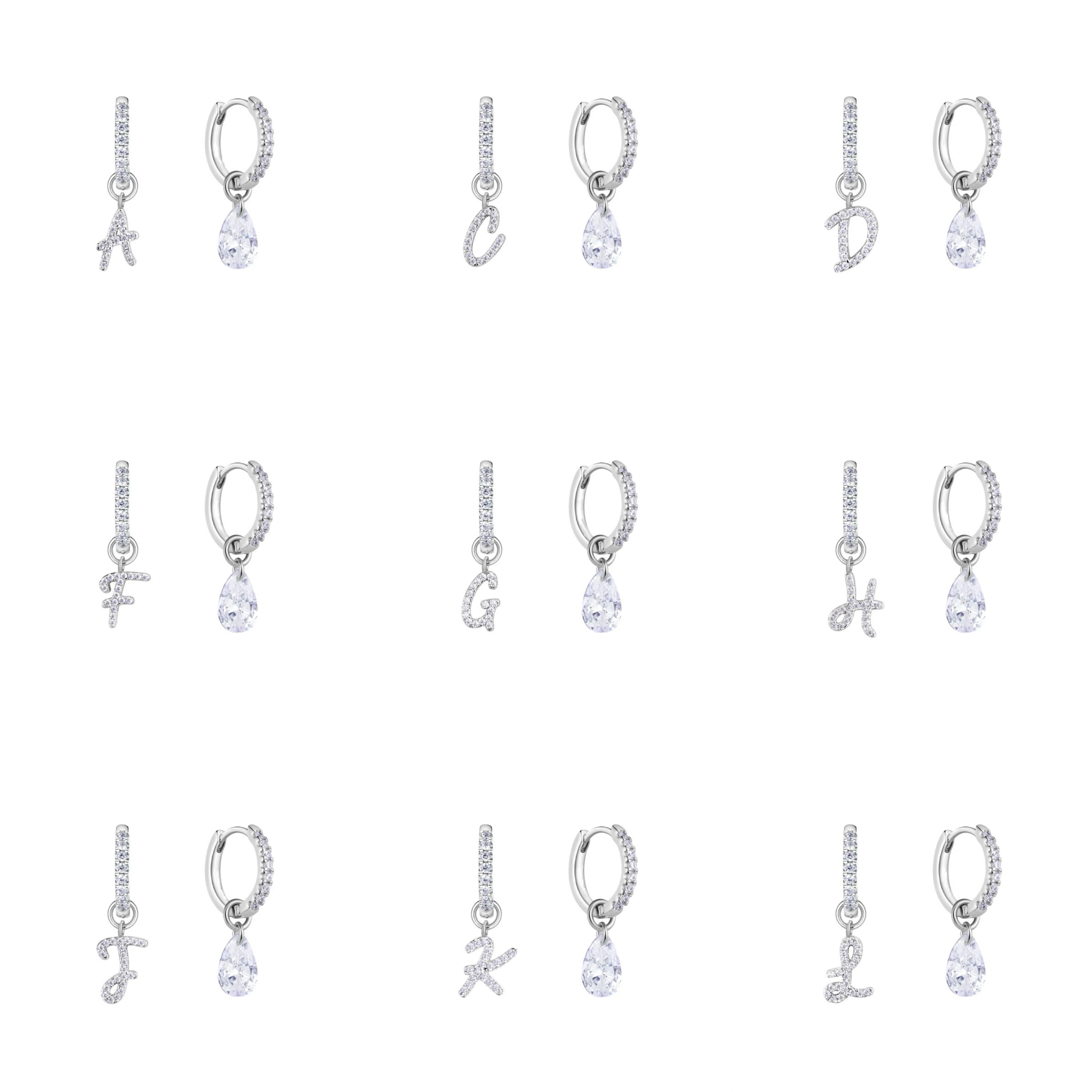 何洁董璇九丸黄明昊同款 印记艺术字母耳环AB款耳钉百搭通勤耳饰