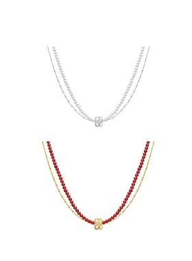 【新款】蛇纹祥瑞双环项链百搭双层链气质时尚通勤锁骨毛衣颈链