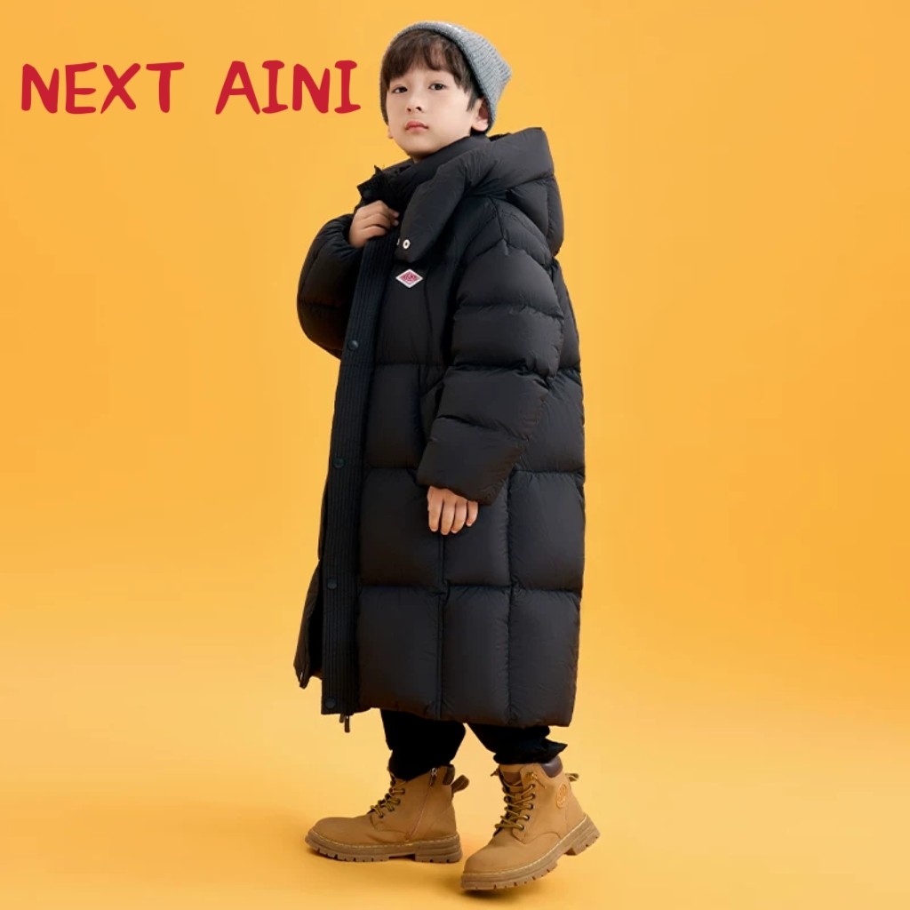 儿童羽绒服男女童长款过膝加厚极寒2024新款中大童鹅绒服亲子装