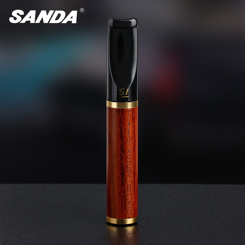 sanda活性炭过滤芯型烟嘴 花梨木循环型可清洗烟嘴过滤器TS-882
