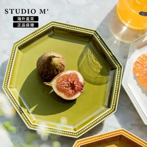 日本StudioM法式复古餐盘八角盘