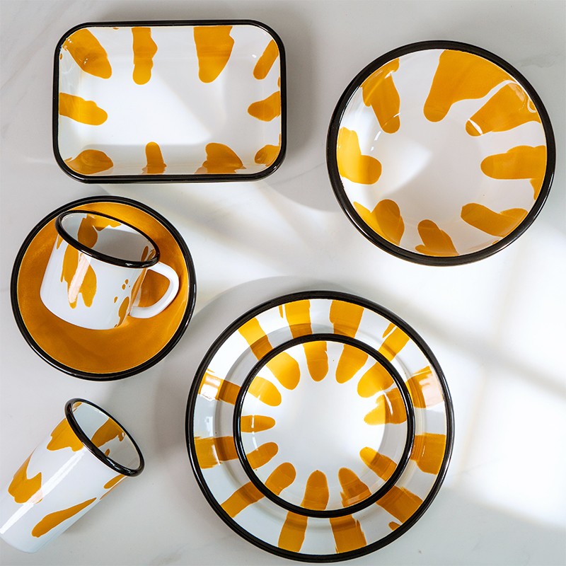 土耳其kapka手工搪瓷圆盘小画家