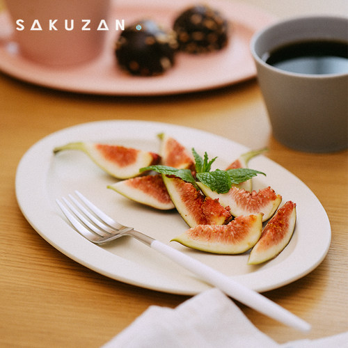日本SAKUZAN作山窑陶瓷椭圆盘