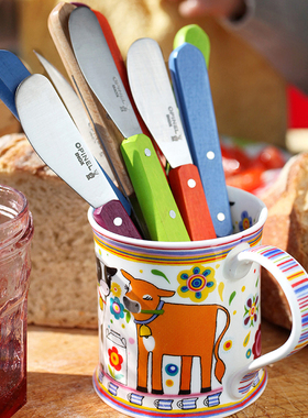 Opinel法国原装进口欧皮耐尔不锈钢多彩手柄黄油刀削皮器水果小刀