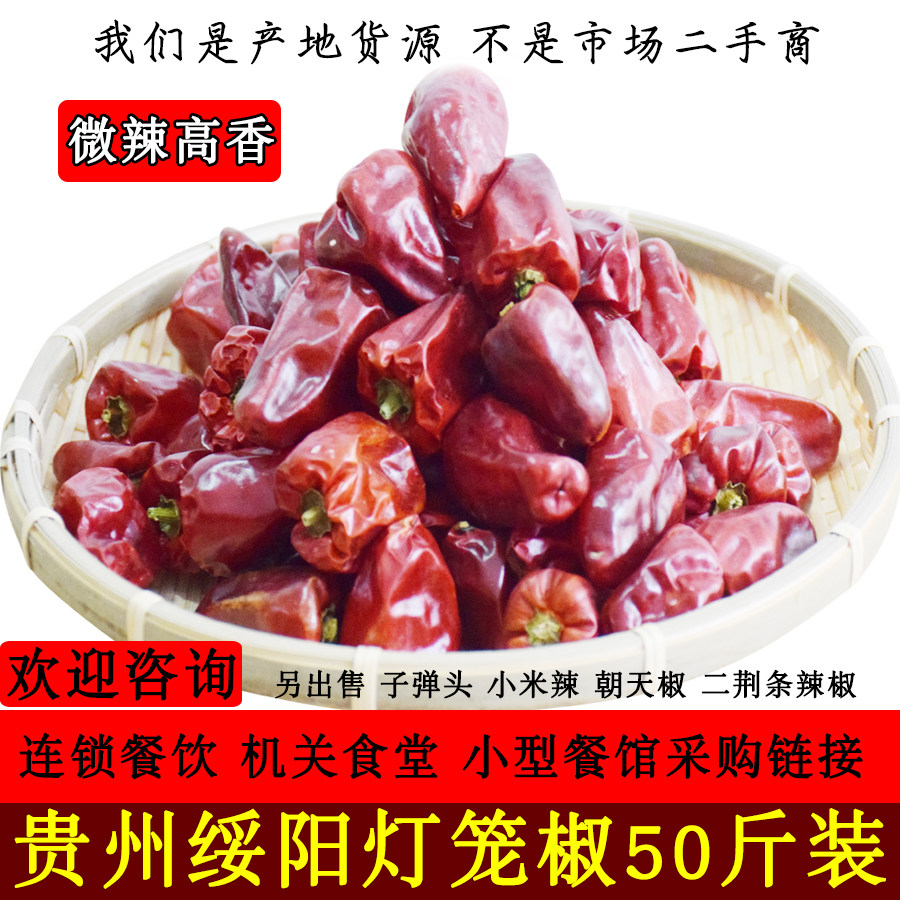 贵州灯笼海椒遵义朝天椒绥阳农家干辣椒微辣高香包邮新货50斤商用