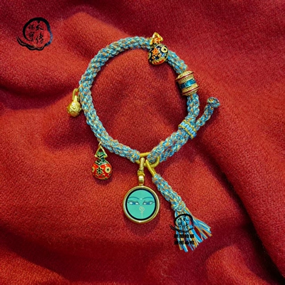 天传珠宝矿物手绘绿度母唐卡手链