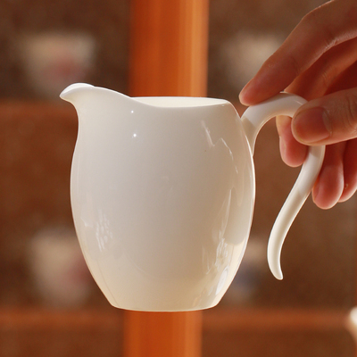 潮州超薄胎骨质瓷公道杯功夫茶具