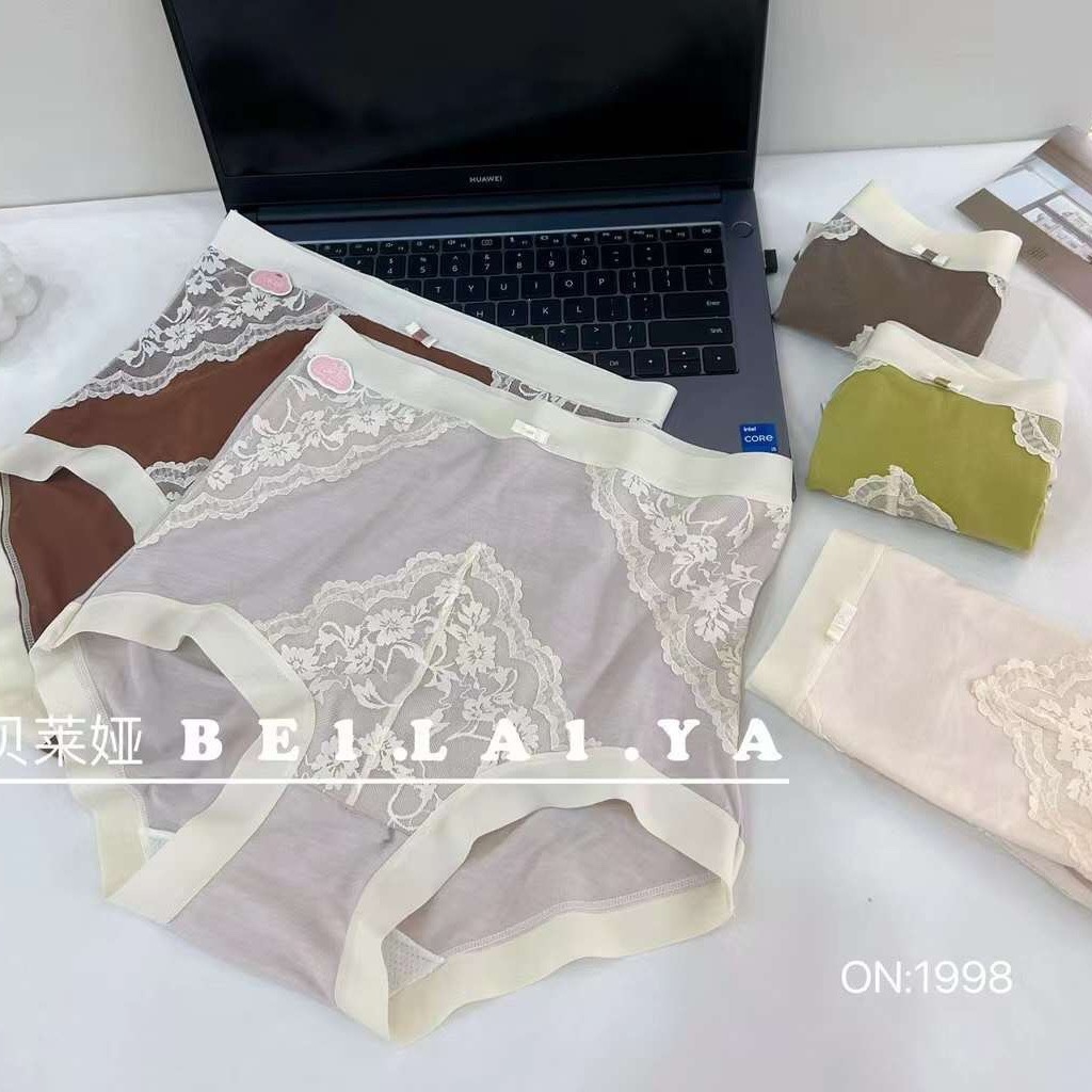 2023新款女内裤磨毛高腰蕾丝秋冬款高弹软暖三角裤舒适透气性感