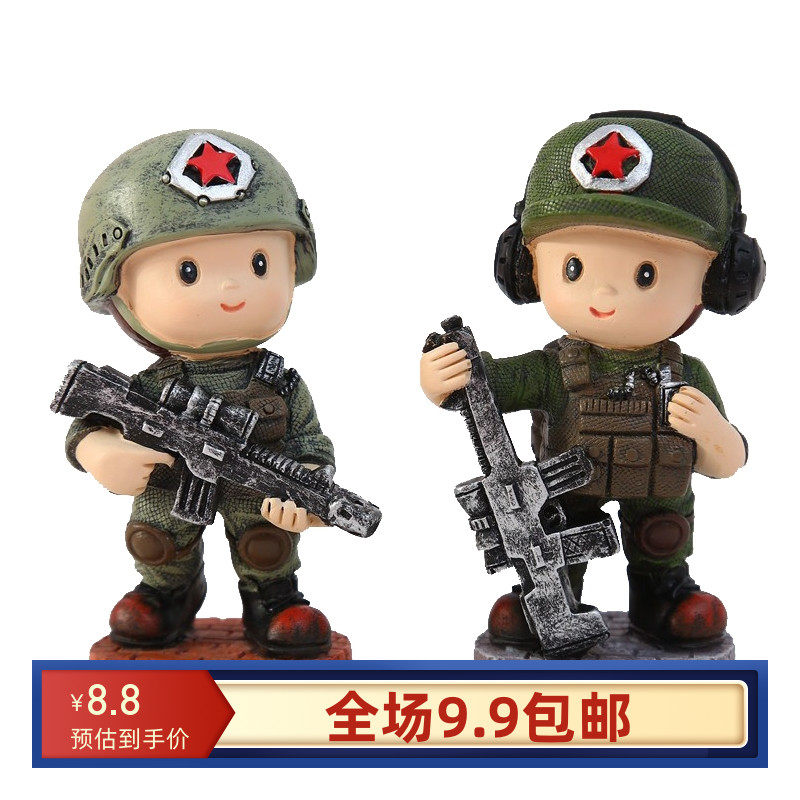 新品特种兵蛋糕装饰摆件兵哥哥军人烘焙人偶插当兵女孩烘焙摆件