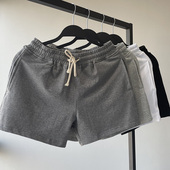 韩版 运动短裤 修身 3分裤 纯色简约百搭 高档纯棉三分裤 运动裤 男夏季