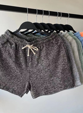 纯棉运动短裤 跑步健身三分裤男 弹力运动超短裤3分热裤 系带短裤