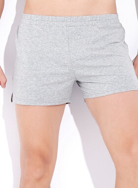 弹力纯棉家居短裤男 三分裤男简约百搭 纯色居家裤 舒适透气睡裤