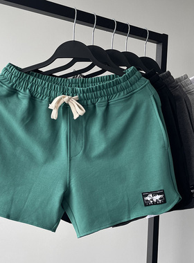 高档纯棉弹力运动短裤男潮 夏季三分裤青年开叉运动裤系带3分裤男