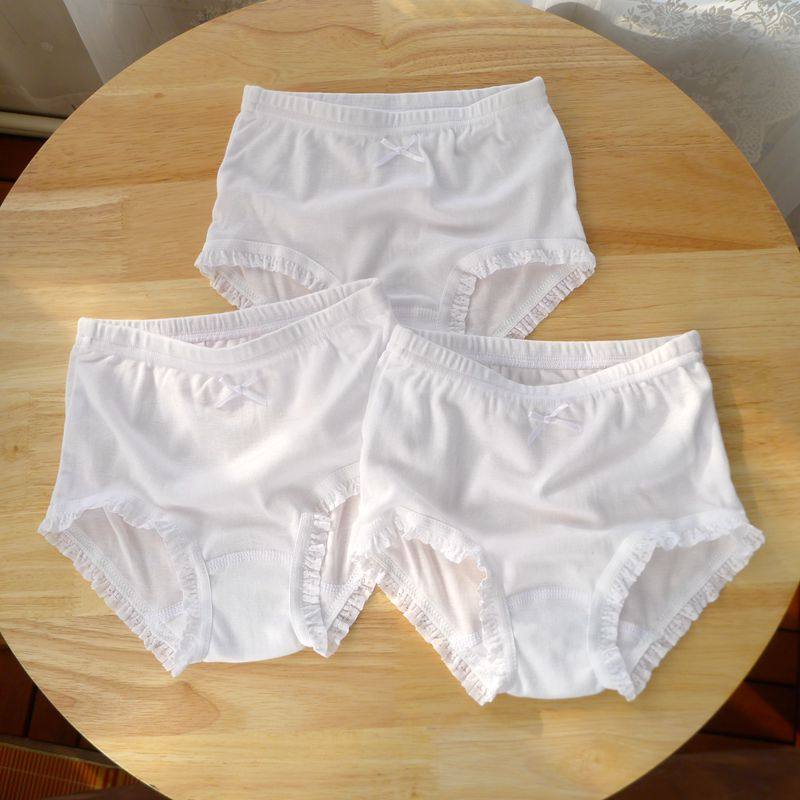 3件新款纯棉女童花边弹力儿童内裤居家三角裤中大童纯白色女舞蹈,童装/婴儿装/亲子装,内裤,淘宝优惠券,粉丝福利购,淘宝优惠卷