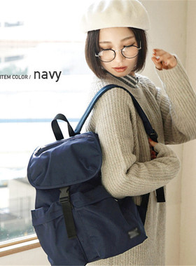 Legato Largo日本乐天轻便背包女日系纯色尼龙双肩包大容量妈咪包