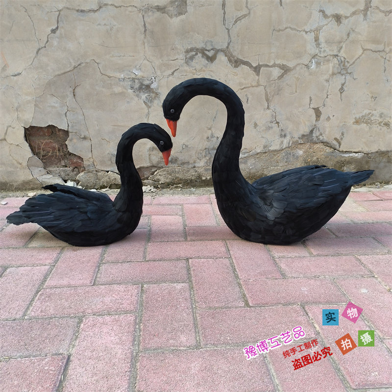 仿真羽毛天鹅模型天鹅湖主题婚礼舞台装饰摆件儿童影视摄影道具