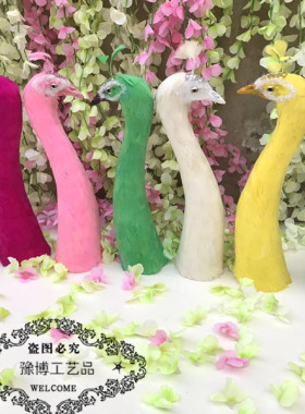 仿真摆件蓝色模型孔雀