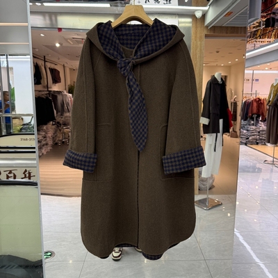 欧洲站2025秋冬新款山羊绒大衣