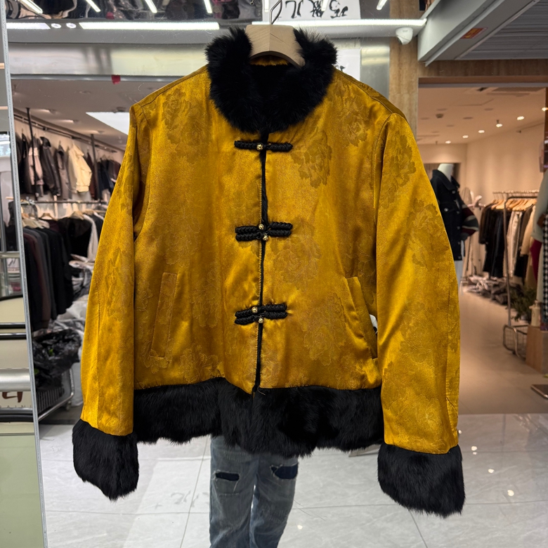 新中式女装AB面两面穿皮草外套