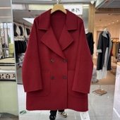 山羊绒双面羊绒大衣外套西装 欧洲站2025年秋冬新款 女装 领双排扣潮