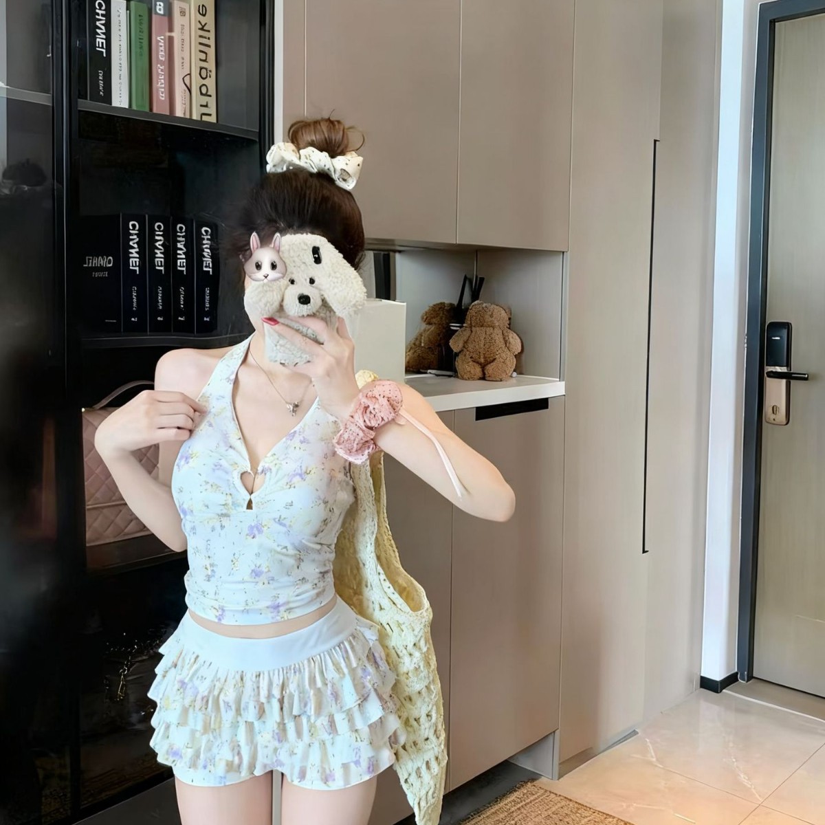 泳衣女款夏2025新款爆款高级感小胸绝美女士成人连体裙式温泉泳装