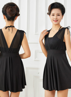 2026新款游泳衣女连体平角加肥加大码保守遮肚胖妹温泉泳装36066