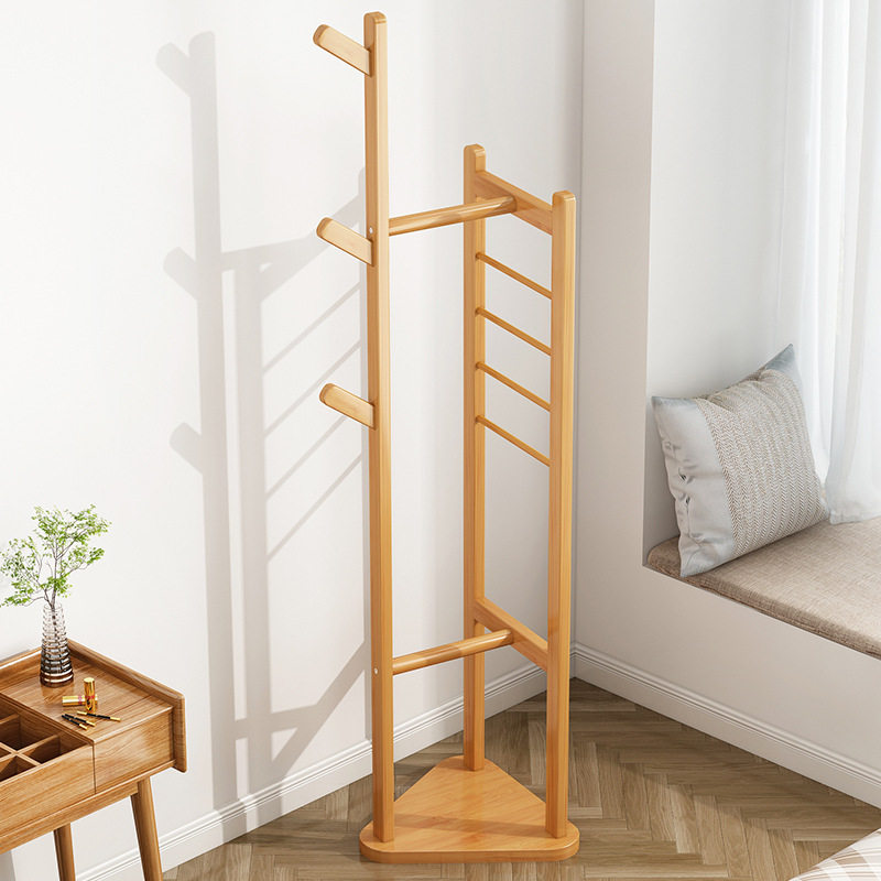 落地挂衣架简易衣帽架家用出租房置衣架挂包架收纳多功能帽子架子
