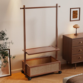 衣架落地晾衣架落地室内折叠挂衣架子家用卧室塑藤收纳架置物架柜