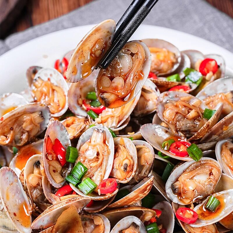 花蛤500g新鲜水产蛤蜊花甲肉海鲜酒店半成品去内脏半成品预制菜