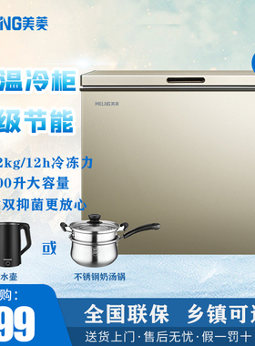美菱201L单温冰柜家用大型商用冷藏冷冻节能300升大容量双温冷柜