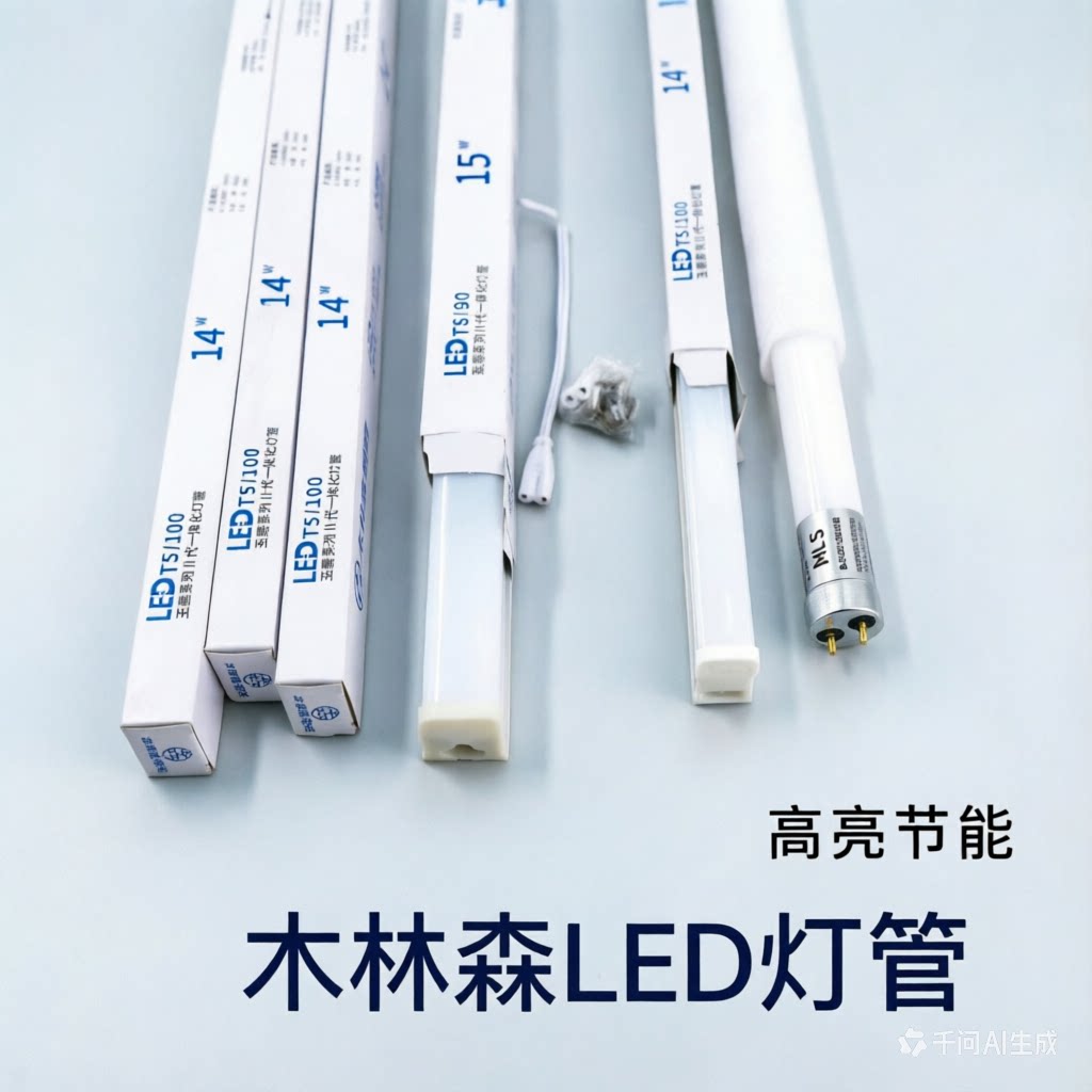 木林森照明T5/T8一体化LED灯管方形可拼接1.2米16W日光灯双端灯管
