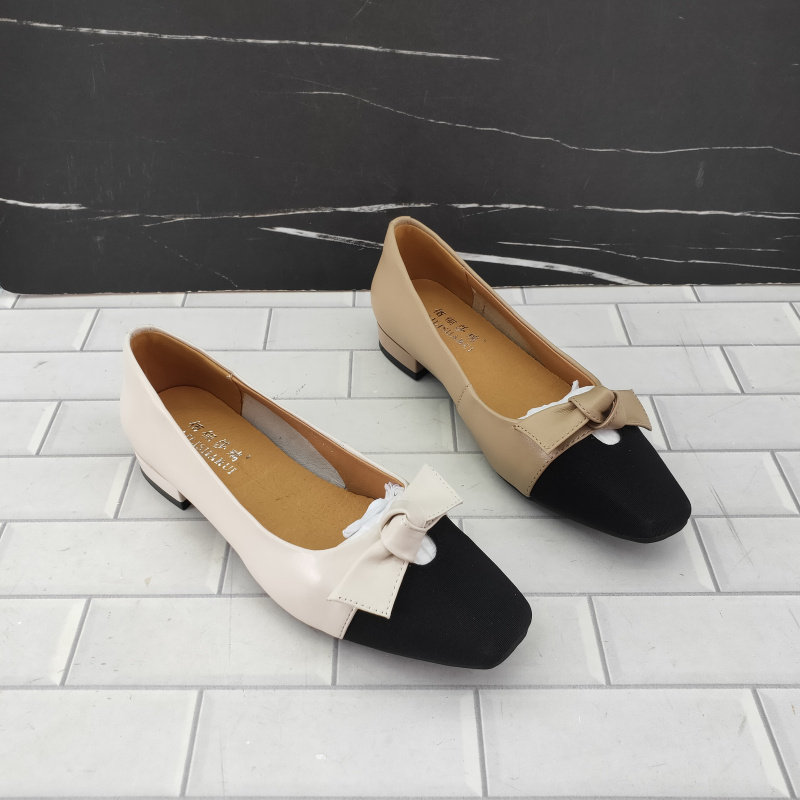 2023夏季新款工厂尾货断码实拍英伦蝴蝶结低跟舒适真皮小皮鞋女鞋