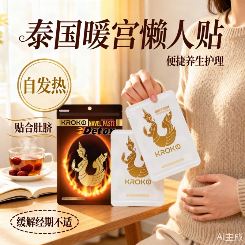 泰国KROKO人鱼肚脐贴暖宫自发热