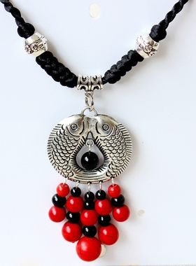 云南原创设计风手工编织毛衣链