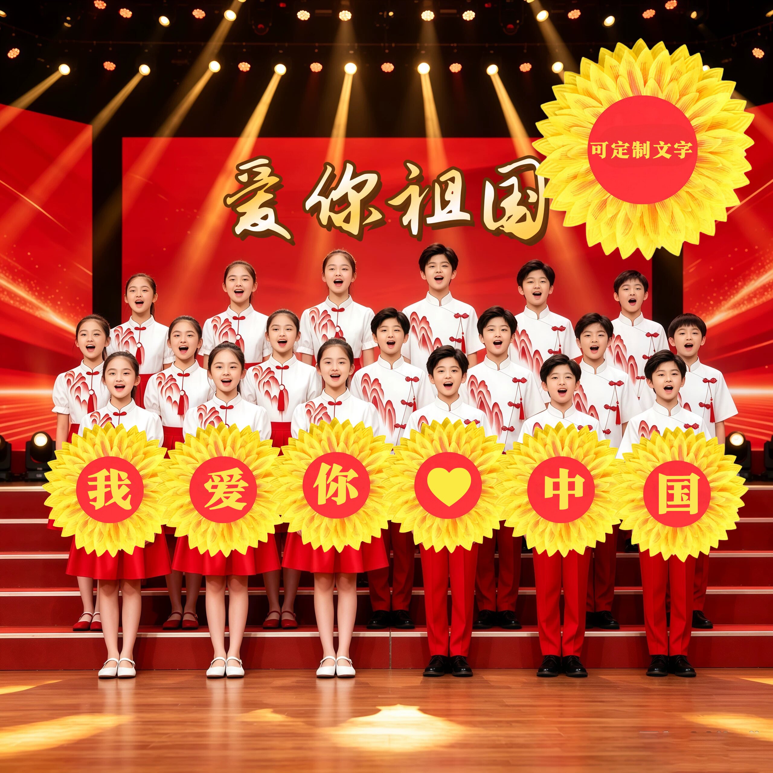 向日葵舞蹈道具儿童表演太阳花红歌大赛合唱手拿花运动会入场道具