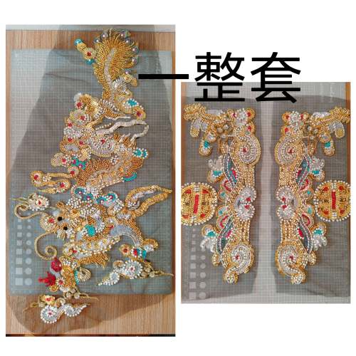 龙珠绣重工刺绣套花 金珠亮片珍珠男装花贴 一套价 新品上市
