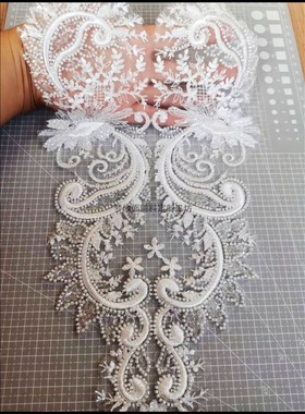 珠绣重工布贴 新娘婚纱礼服童装DIY装饰 刺绣珠绣亮片绣 活动价