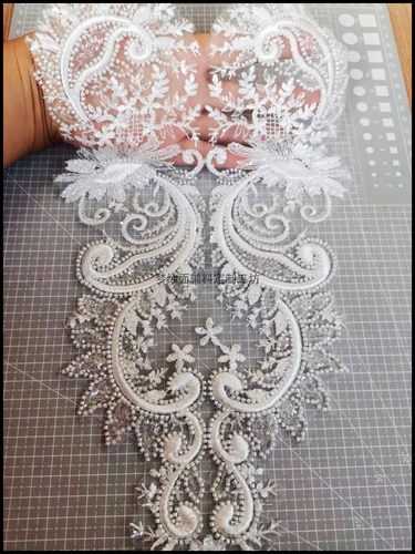 珠绣重工布贴 新娘婚纱礼服童装DIY装饰 刺绣珠绣亮片绣 活动价