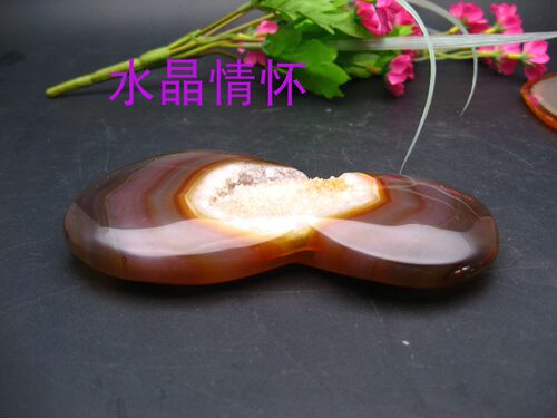 八字玛瑙切片风景画厘米玉髓把玩