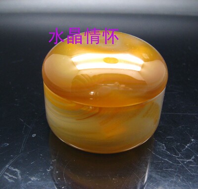 371号茶叶罐天然玛瑙碗香料印泥盒摆件5.4厘米玉髓密封好胭脂盒